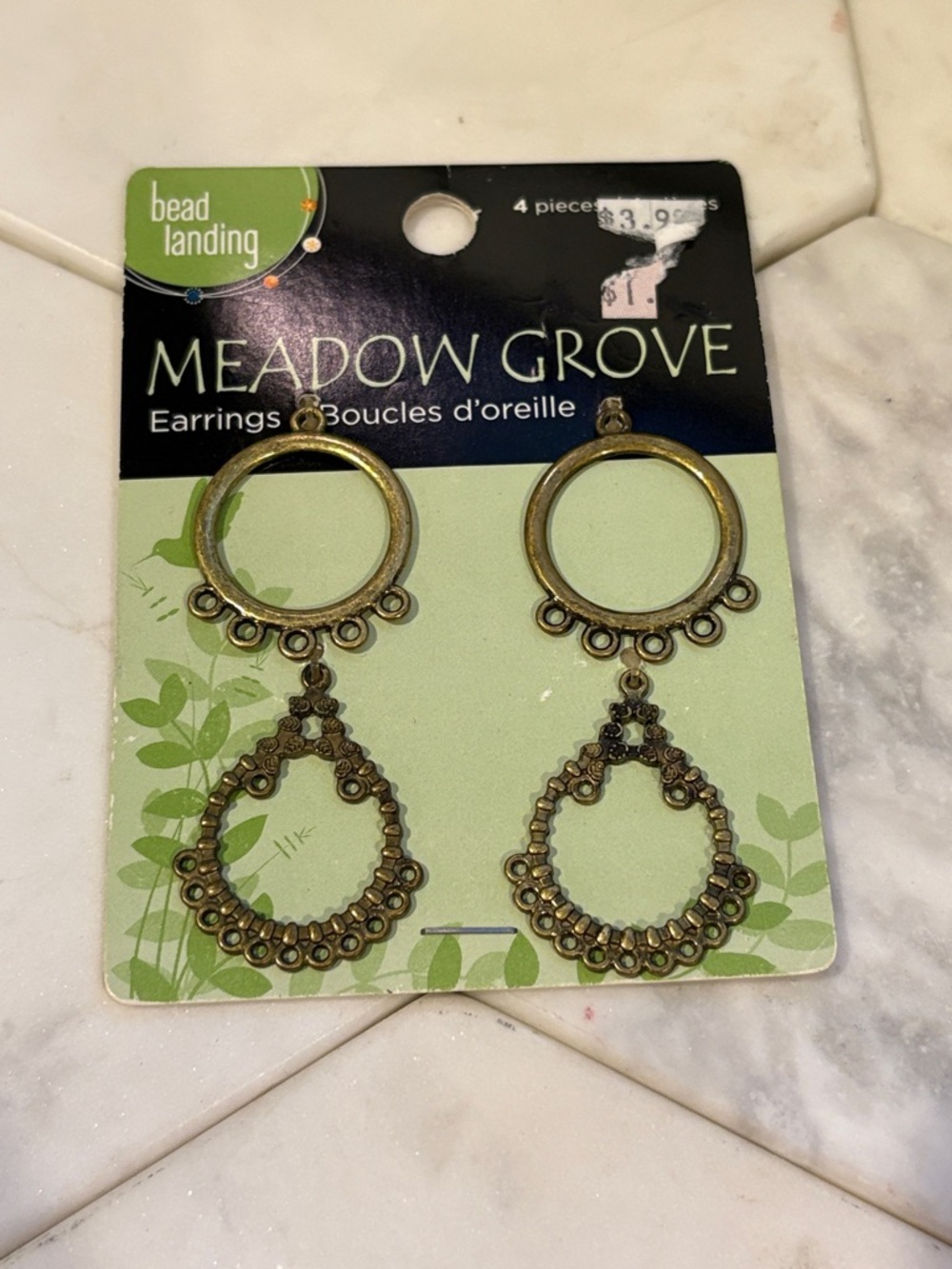 Gold-Tone Filigree Hoop Drop Earrings